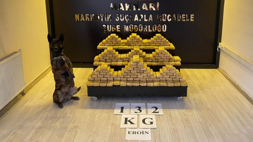 Hakkari’de 132 kilo eroin ele geçirildi