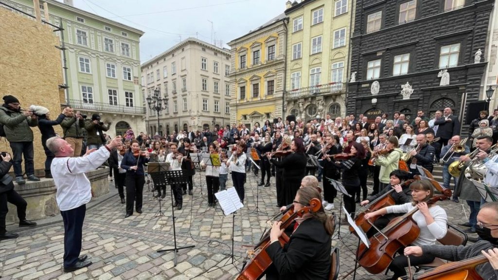 Lviv’de konserli Rusya protestosu